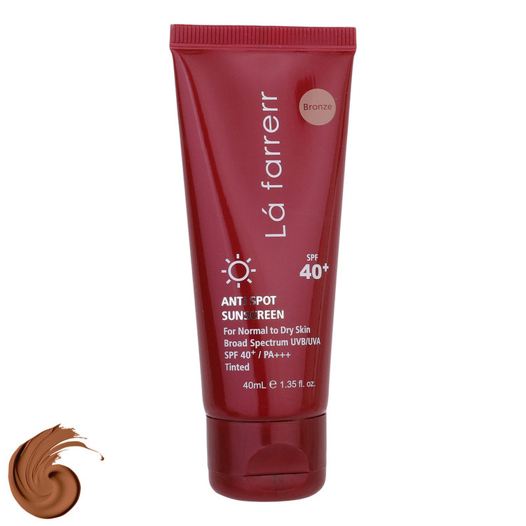 کرم ضدآفتاب رنگی لافارر مدل SPF40، مناسب پوستهای معمولی و خشک، حجم 40 میلیلیتر