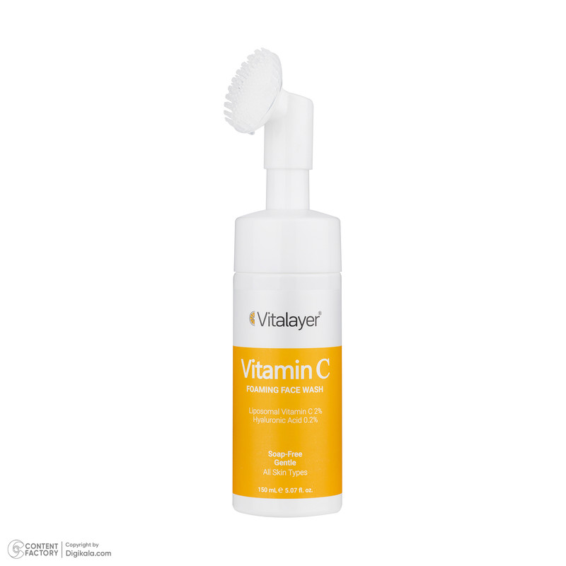 فوم شستوشوی صورت ویتالیر مدل VITAMIN C مناسب انواع پوست حجم 150 میلیلیتر