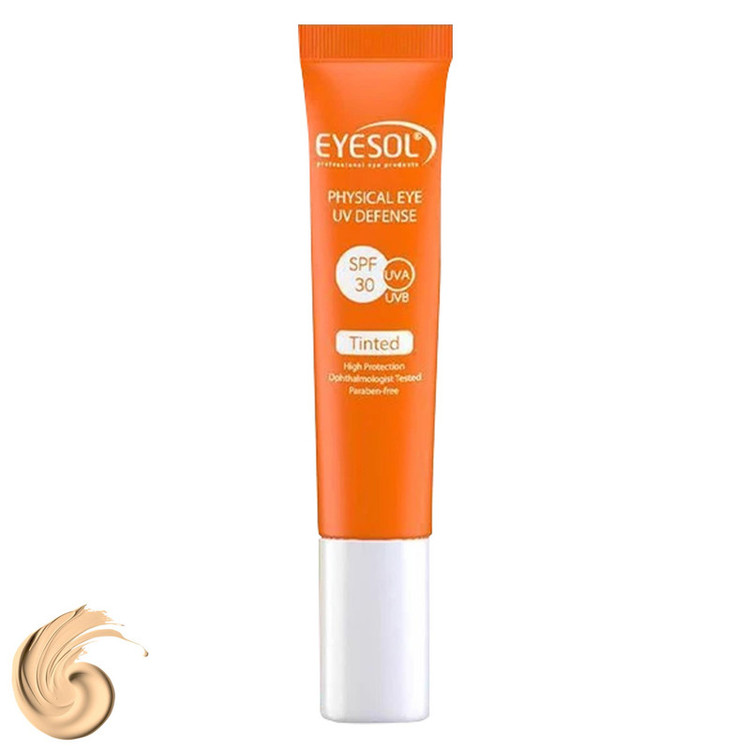 کرم ضد آفتاب رنگی دور چشم آیسول SPF 30 مدل TINTED مناسب برای انواع پوست حجم 15 میلیلیتر