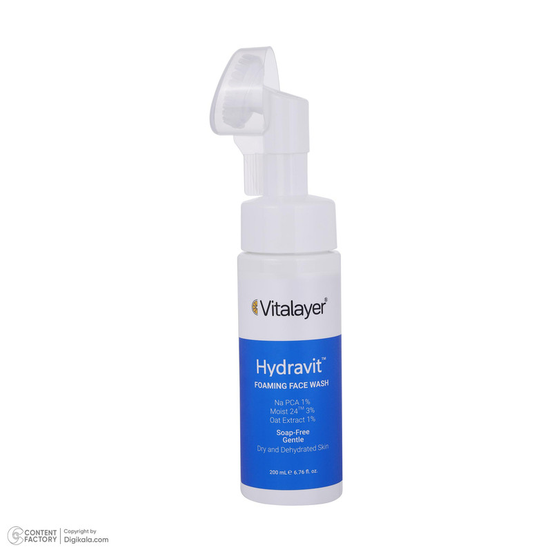 فوم شستوشوی صورت ویتالیر مدل Hydravit مناسب برای پوست خشک حجم 200 میلیلیتر