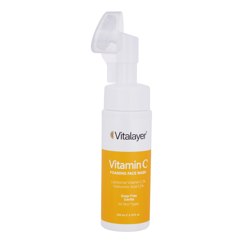 فوم شستوشوی صورت ویتالیر مدل Vitamin C مناسب برای انواع پوست حجم 200 میلیلیتر