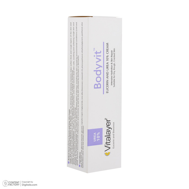 کرم آبرسان دست و صورت ویتالیر مدل اوسرین و اوره 10% مناسب برای پوست خشک و خیلی خشک حجم 100 میلیلیتر