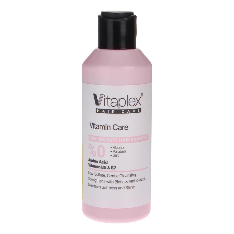 شامپو تقویت کننده مو ویتاپلکس مدل VITAMIN CARE حجم 200 میلیلیتر، مناسب انواع مو، بدون الکل، مرطوبکننده، ترمیمکننده، لطافتبخش و آبرسان
