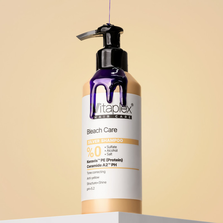 شامپو تثبیت کننده رنگ مو ویتاپلکس مدل Bleach Care 01 با حجم 200 میلیلیتر، مناسب موهای رنگ شده و آسیب دیده، ضد زردی، براق کننده، سازگار با پوست سر معمولی و چرب