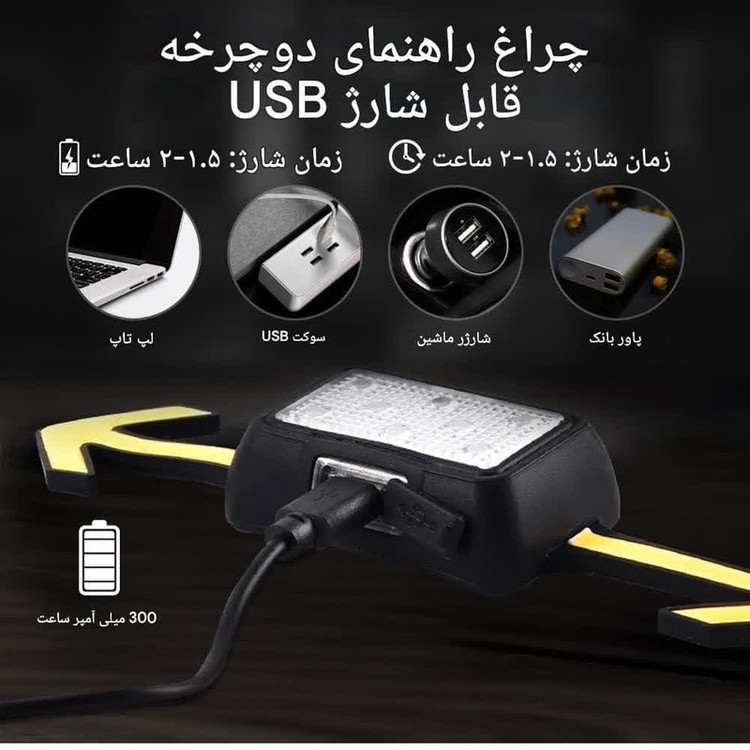 چراغ خطر کلاه ایمنی دوچرخه مدل راهنما دار بیسیم کد LY-0825