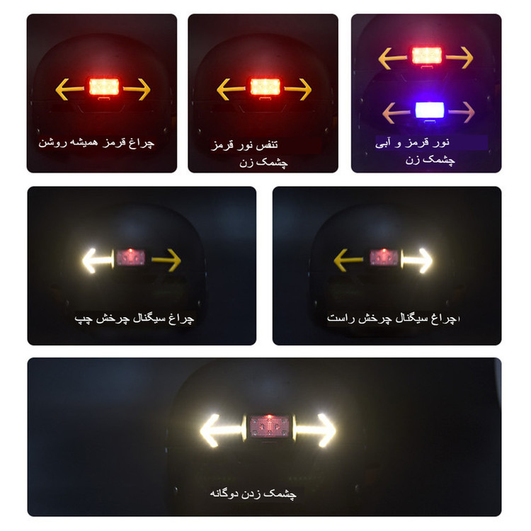 چراغ خطر کلاه ایمنی دوچرخه مدل راهنما دار بیسیم کد LY-0825