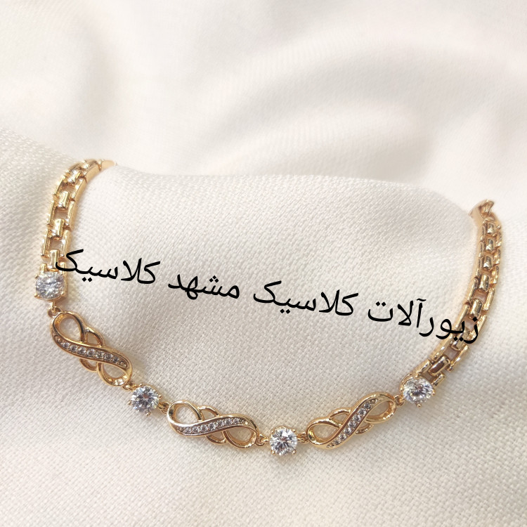دستبند ژوپینگ ظریف طلایی برند ژوپینگ اصلی نگین دار