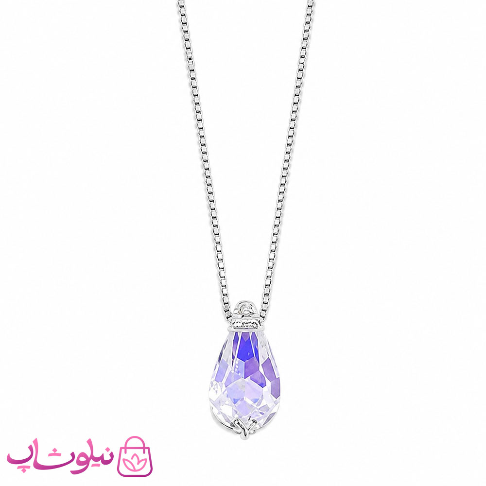 گردنبند نقره سواروسکی دخترانه ظریف مدل اشک وزن 1/900 گرم کد 1900