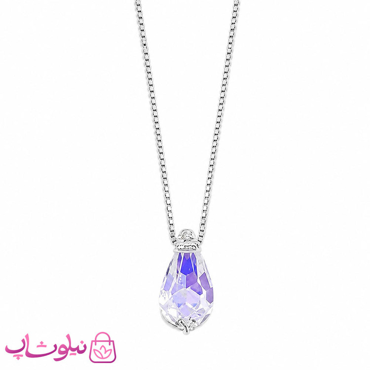 گردنبند نقره سواروسکی دخترانه ظریف مدل اشک وزن 1/900 گرم کد 1900