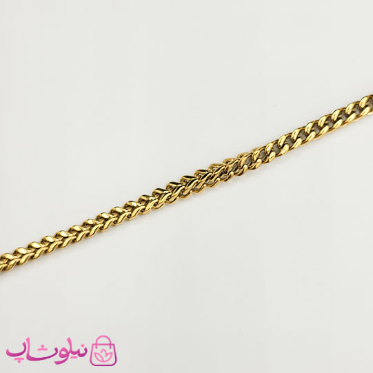 ست گردنبند و دستبند مردانه فرانکو (میرو) طلایی کد 1200