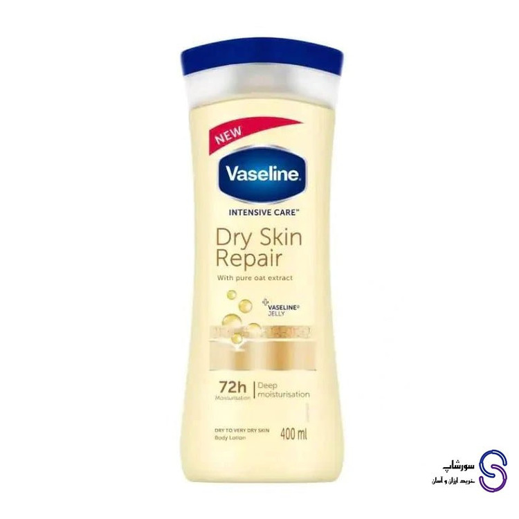 لوسیون بدن وازلین مدل Dry Skin Repair حجم 400 میل