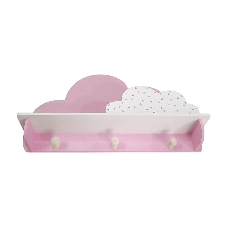 شلف دیواری اتاق کودک طرح ابر مدل MKids52-Pink