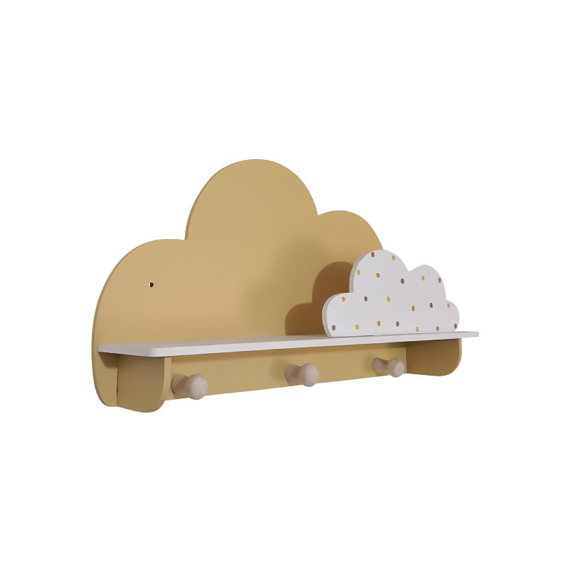 شلف دیواری اتاق کودک طرح ابر مدل MKids52-Cream