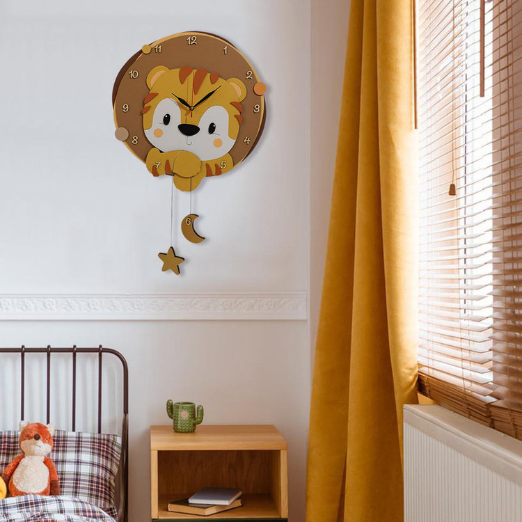 ساعت دیواری کودک طرح ببری مدل MKids71-B