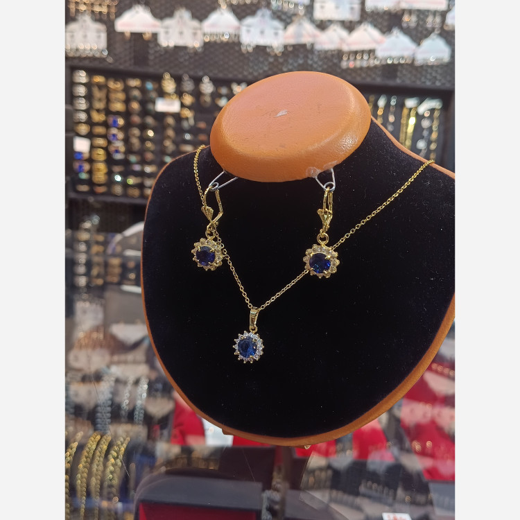 نیمست دخترانه نگین آبی برند ژوپینگ 6300