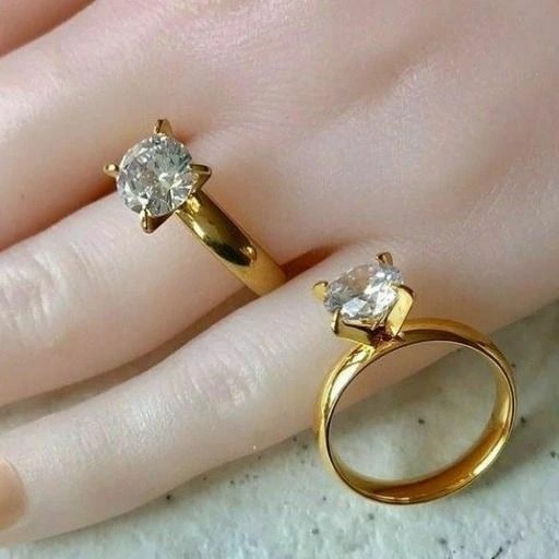 انگشتر تک نگین طرح طلا 6458