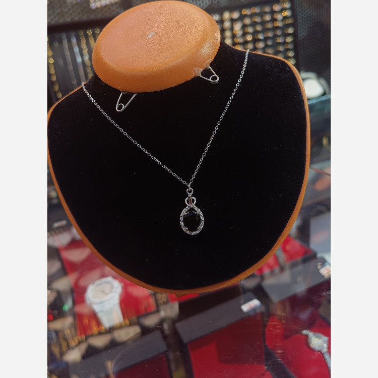 گردنبند ژوپینگ نگین سبز و ابی6227