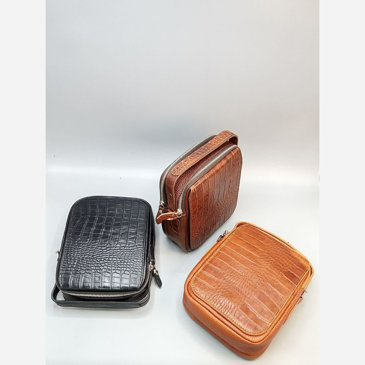 کیف دوشی مردانه چرم طبیعی 4758