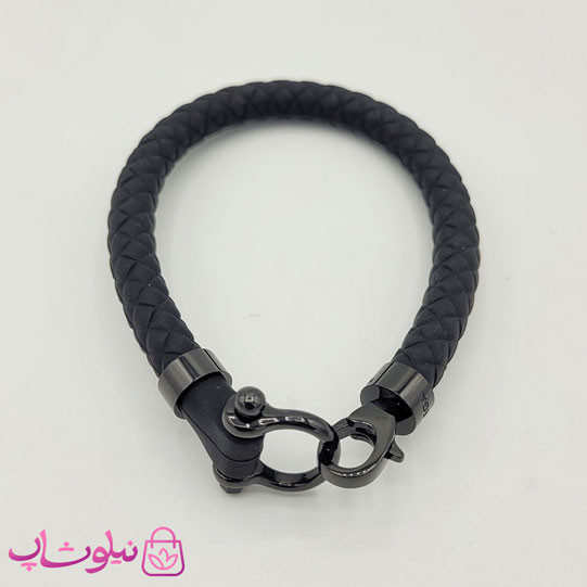 دستبند امگا رابر مشکی قفل مشکی مردانه زنانه کیفیت مستر کد 1400