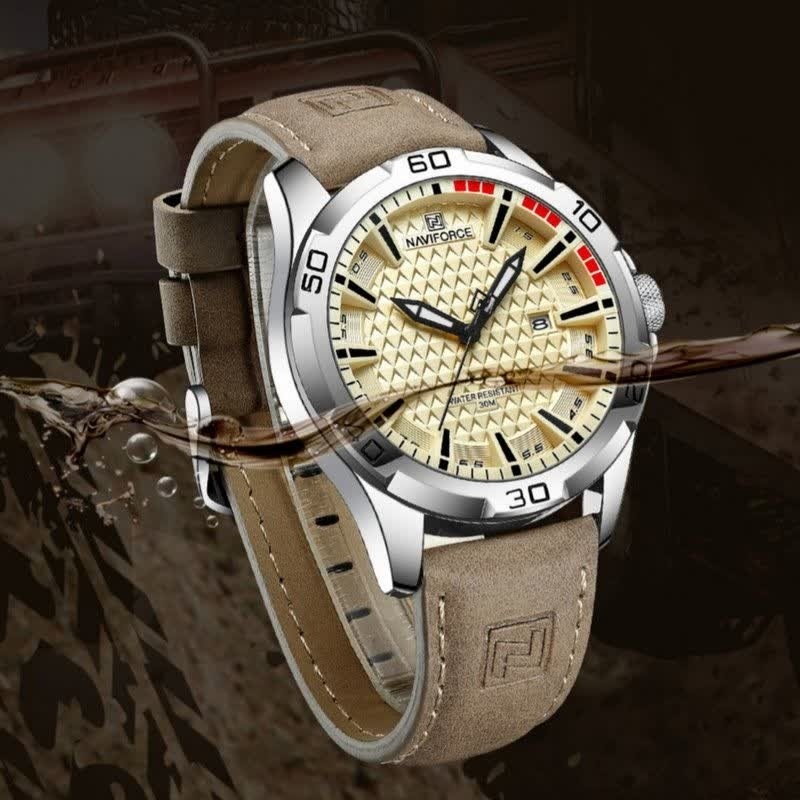 ساعت مچی مردانه نیوی فورس NAVIFORCE مدل nf8023 ژاپنی بند چرم
