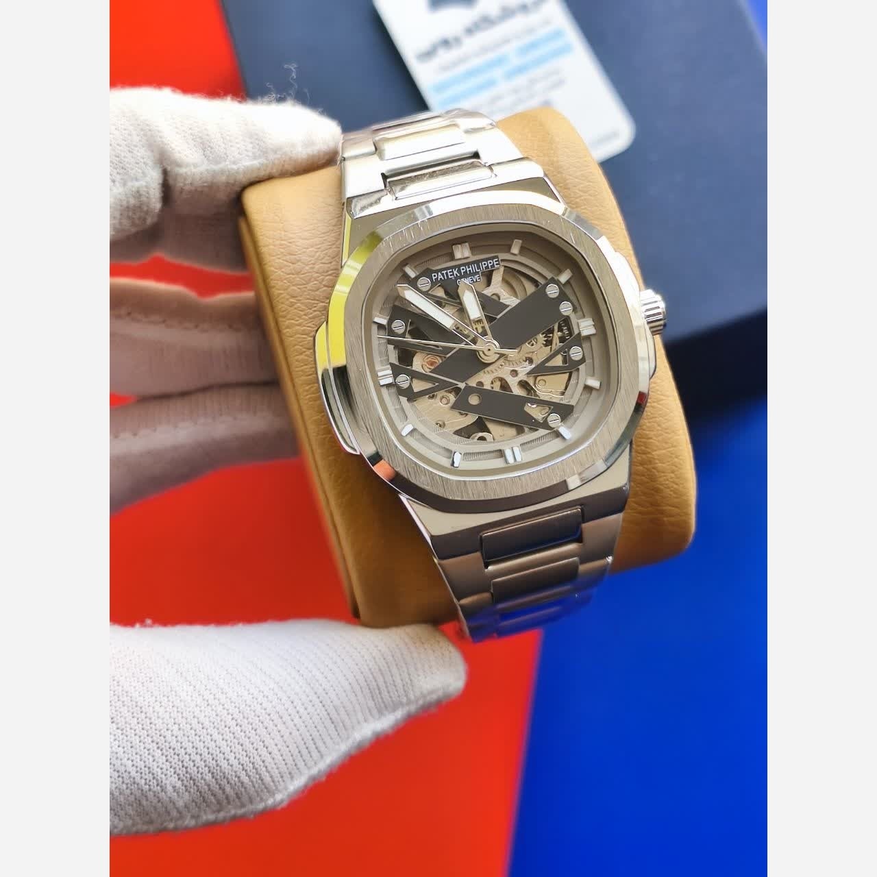 ساعت مچی اتوماتیک مردانه پتک فیلیپ PATEK PHILPPE مربع قفل مخفی