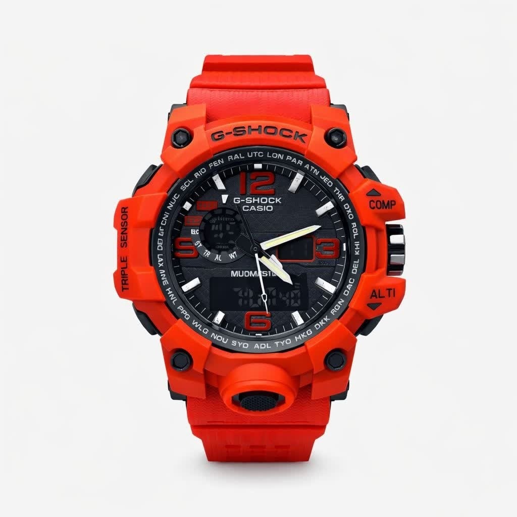 ساعت مچی مردانه عقربه ای و دیجیتال کاسیو جیشاک CASIO G-SHOOK مدل6 قرمز