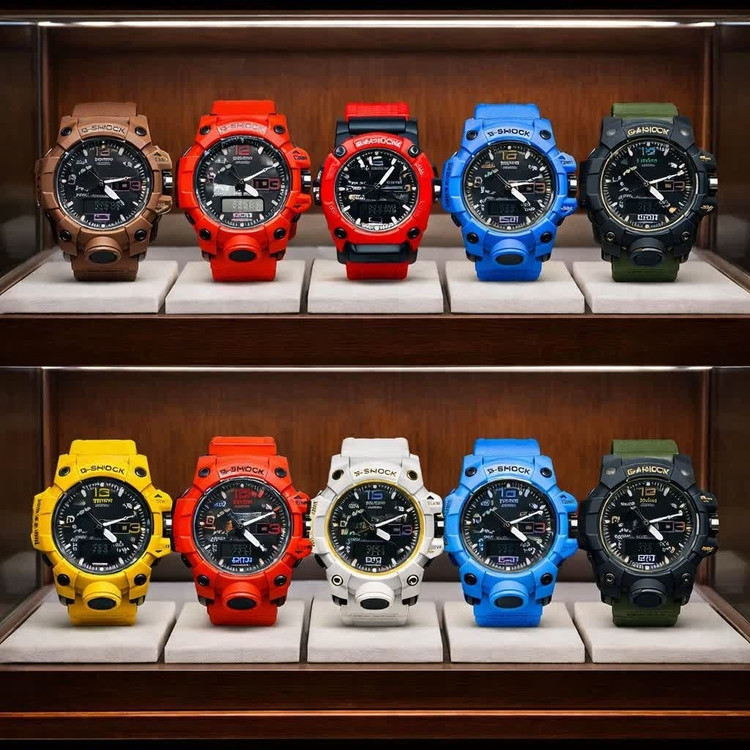 ساعت مچی مردانه عقربه ای و دیجیتال کاسیو جیشاک CASIO G-SHOOK مدل9 زرد