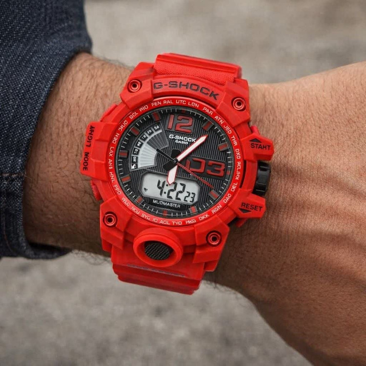 ساعت مچی مردانه عقربه ای و دیجیتال کاسیو جیشاک CASIO G-SHOOK مدل15 قرمز