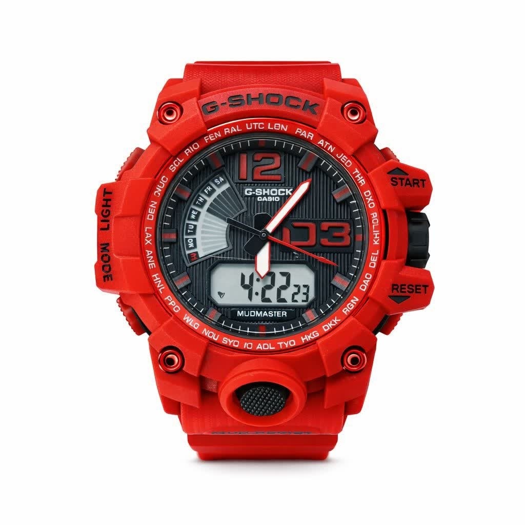 ساعت مچی مردانه عقربه ای و دیجیتال کاسیو جیشاک CASIO G-SHOOK مدل15 قرمز