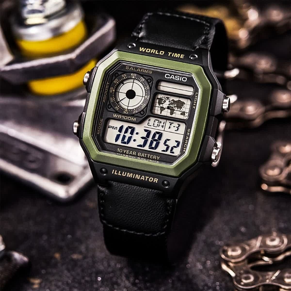 ساعت مچی مردانه کاسیو CASIO AE-1200WHB-1BV ساعت جهانی