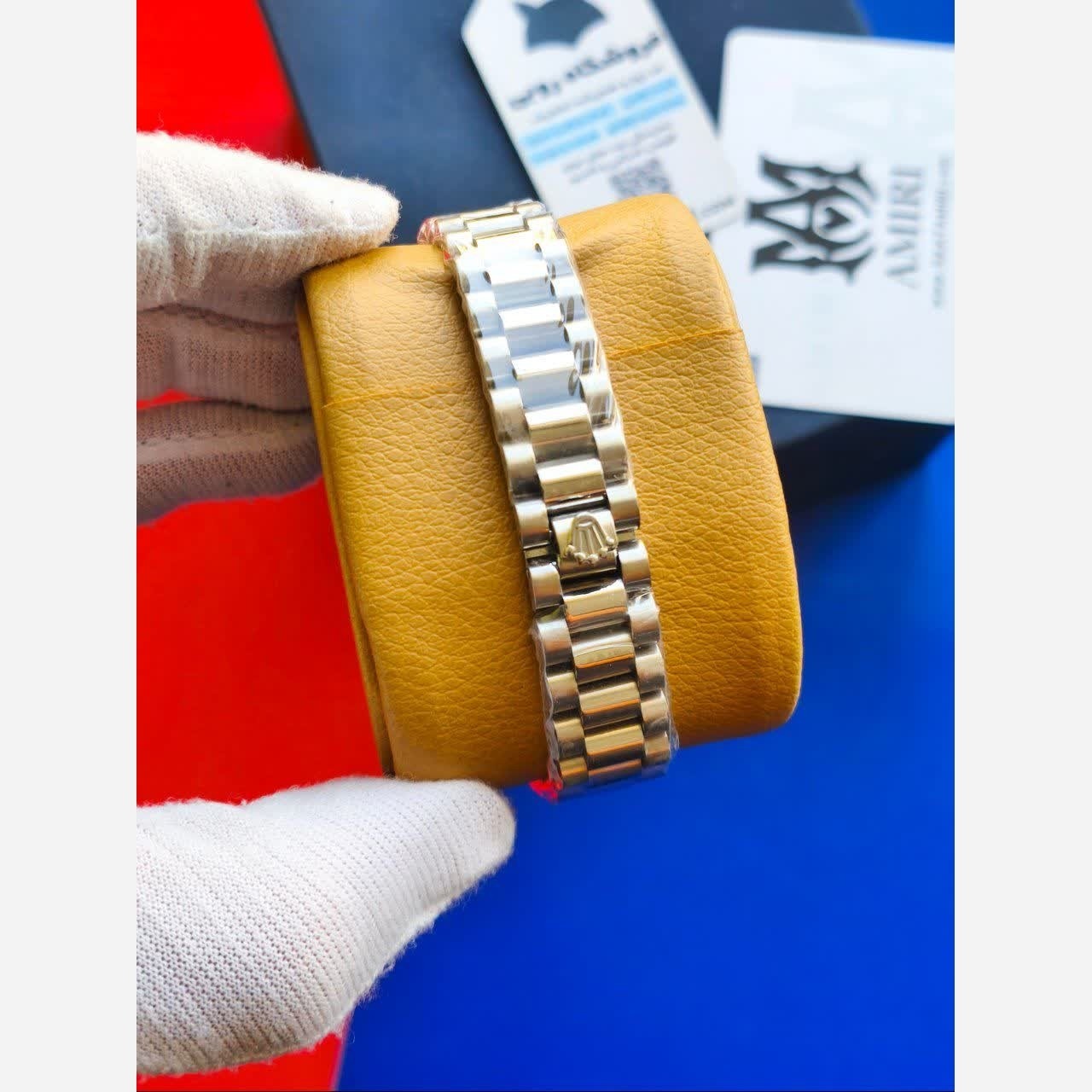 ساعت مچی زنانه رولکس ROLEX دو تقویمه نقره ای مشکی