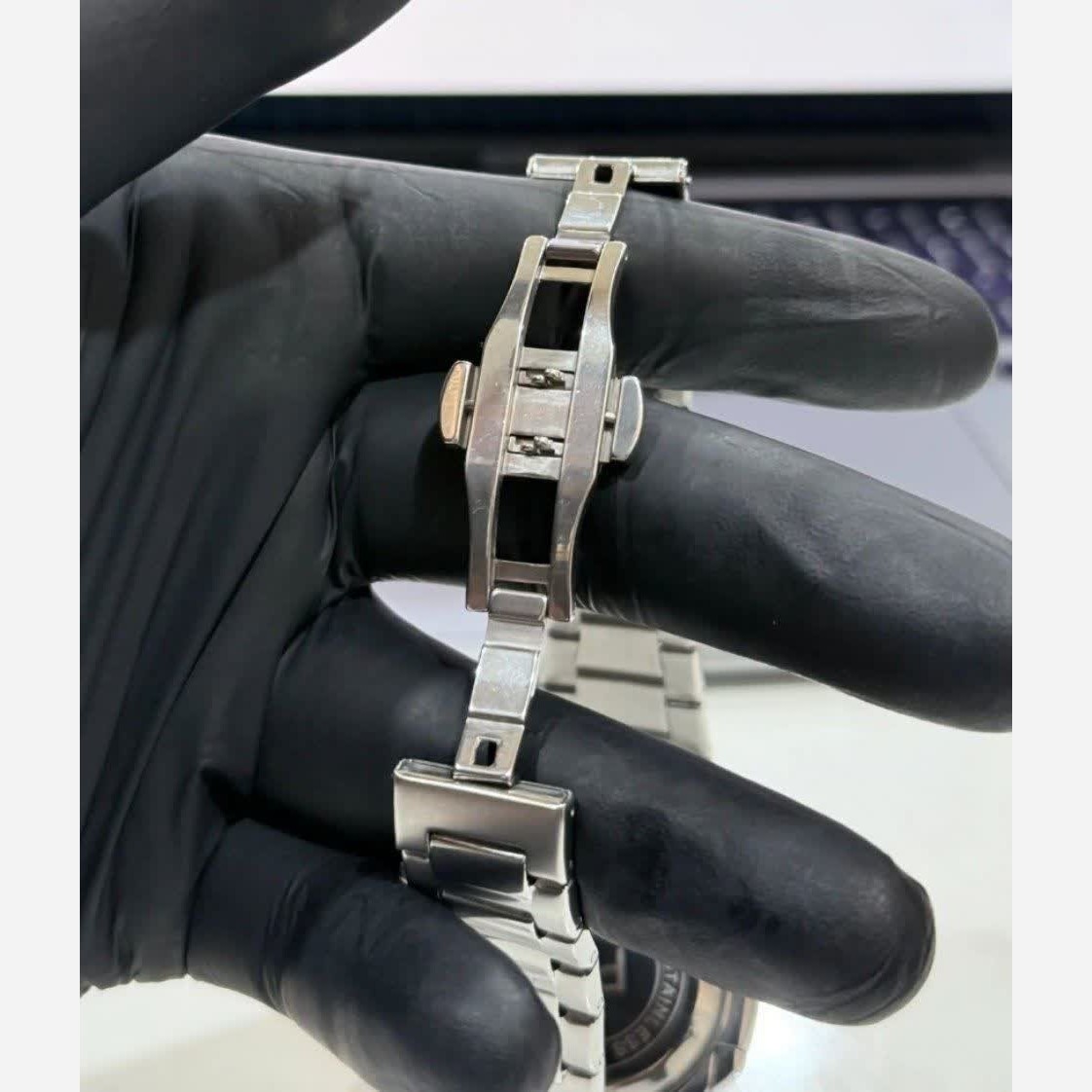 ساعت مچی زنانه رولکس ROLEX دو تقویمه نقره ای مشکی