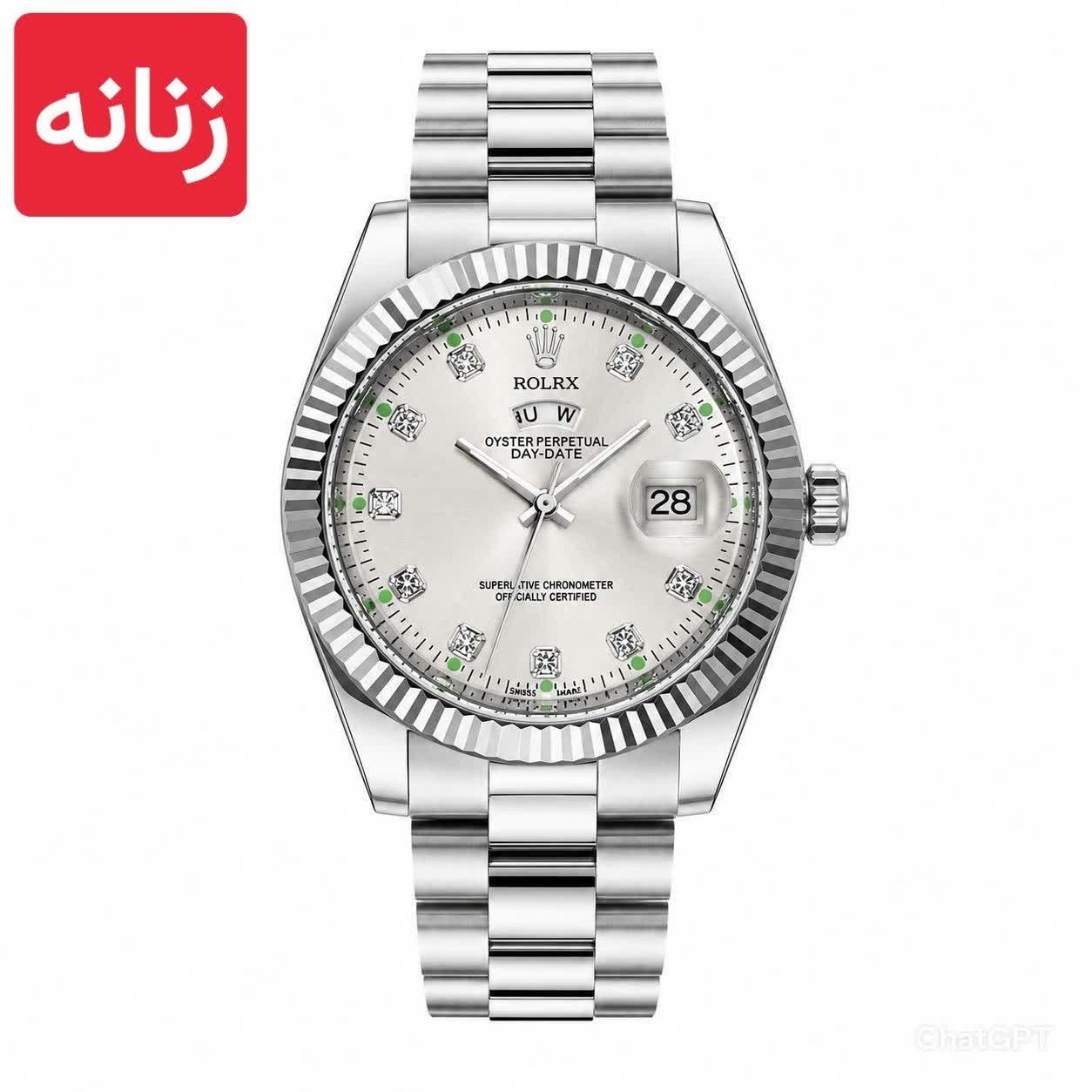 ساعت مچی زنانه رولکس ROLEX دو تقویمه فول مشکی