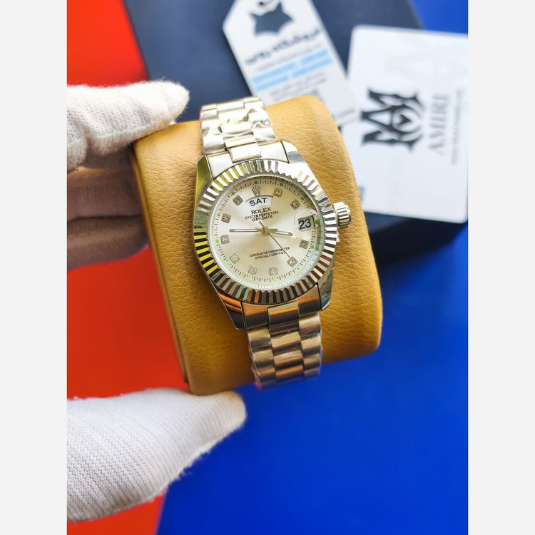 ساعت مچی زنانه رولکس ROLEX دو تقویمه فول مشکی
