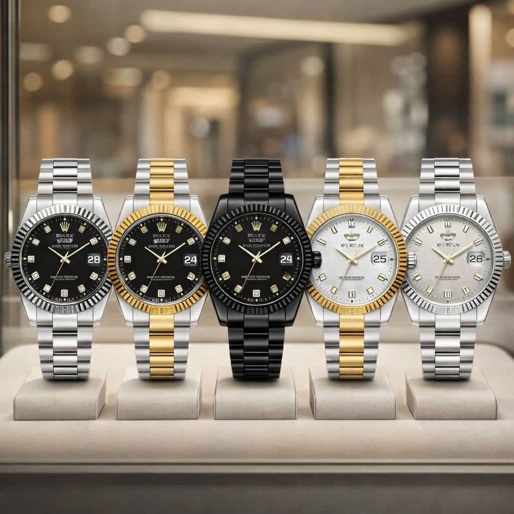 ساعت مچی مردانه رولکس ROLEX دو تقویمه نقره ای سفید