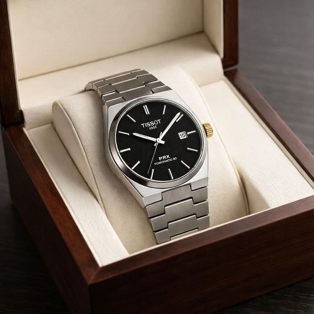 ساعت مچی عقربه ای مردانه تیسوت TISSOT صفحه مشکی