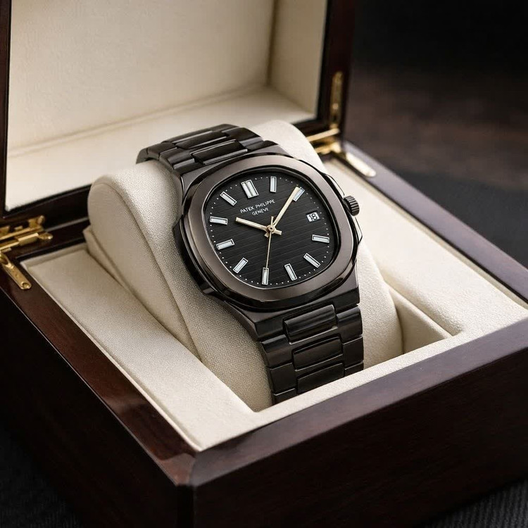 ساعت مچی عقربه ای مردانه پتک فیلیپ PATEKPHILIPPE فول مشکی