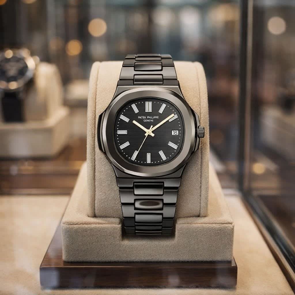 ساعت مچی عقربه ای مردانه پتک فیلیپ PATEKPHILIPPE فول مشکی