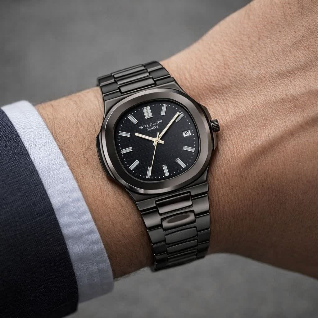 ساعت مچی عقربه ای مردانه پتک فیلیپ PATEKPHILIPPE فول مشکی