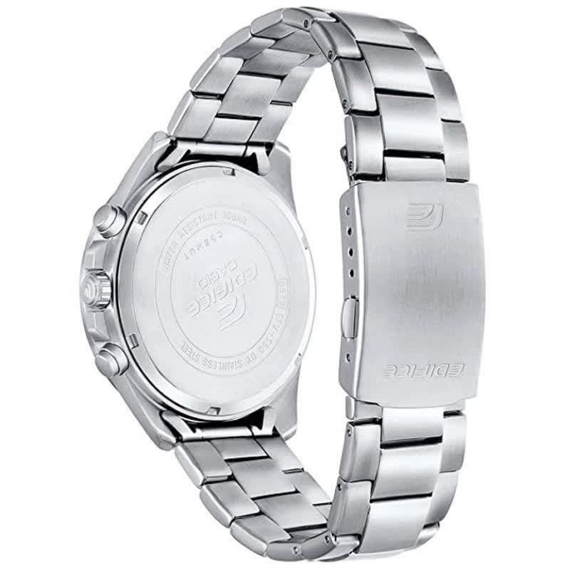 ساعت مچی مردانه کاسیو CASIO EDIFICE موتور ژاپنی صفحه سفید دور مشکی