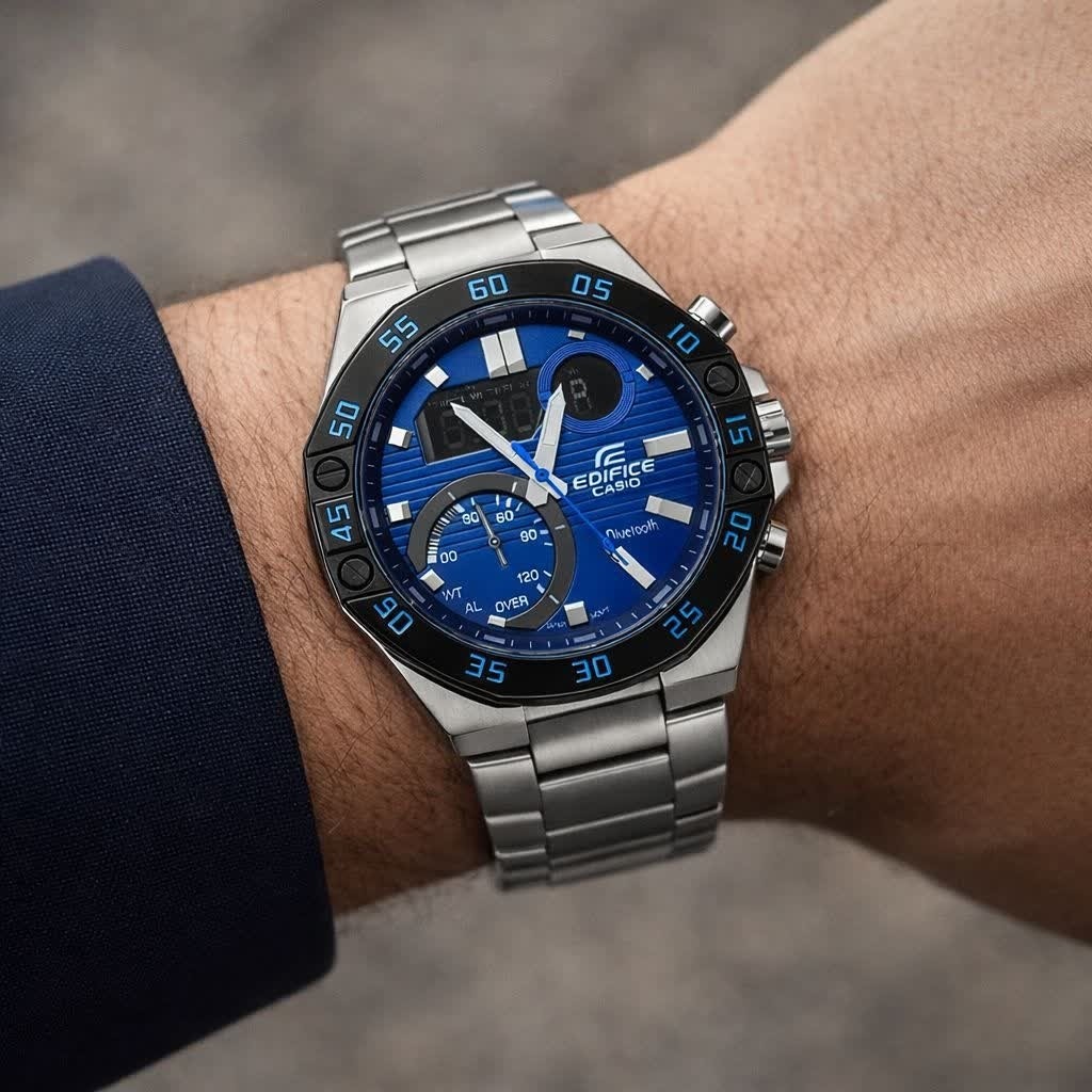ساعت مچی مردانه عقربه ای و دیجیتال کاسیو CASIO EDIFICE موتور ژاپنی مدل02