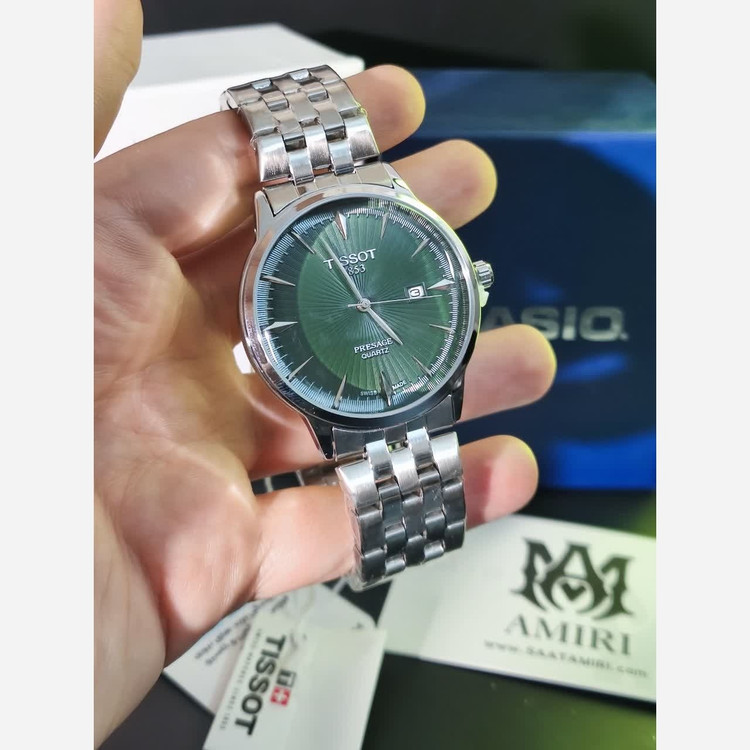 ساعت مچی کوارتز مردانه تیسوت TISSOT ارجینال قفل مخفی صفحه سبز