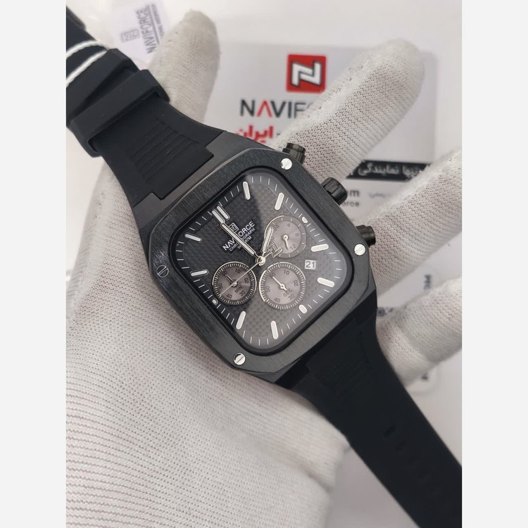 ساعت مچی کرنوگراف مردانه نیوی فورس NAVIFORCE مدل Nf8037 ژاپن فول مشکی