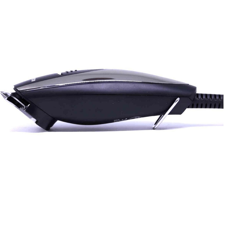 ماشین اصلاح موی سر و صورت جیمی مدل GM-830 با تیغه استیل ضد زنگ، برش مستقیم، قابلیت تنظیم سرعت، 7 شانه اصلاح از 0.2 تا 9 میلیمتر، وزن 200 گرم و منبع تغذیه برق با آداپتور