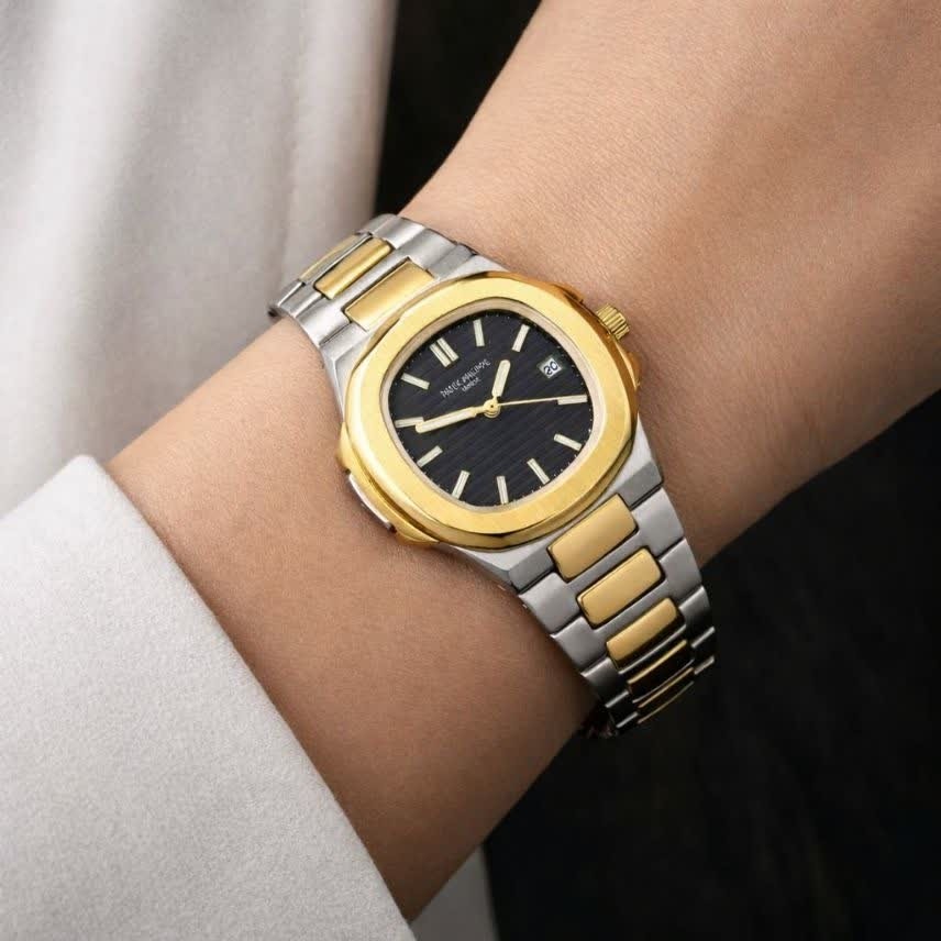 ساعت مچی زنانه پتک فیلیپ Patek Philippe قفل مخفی صفحه مشکی