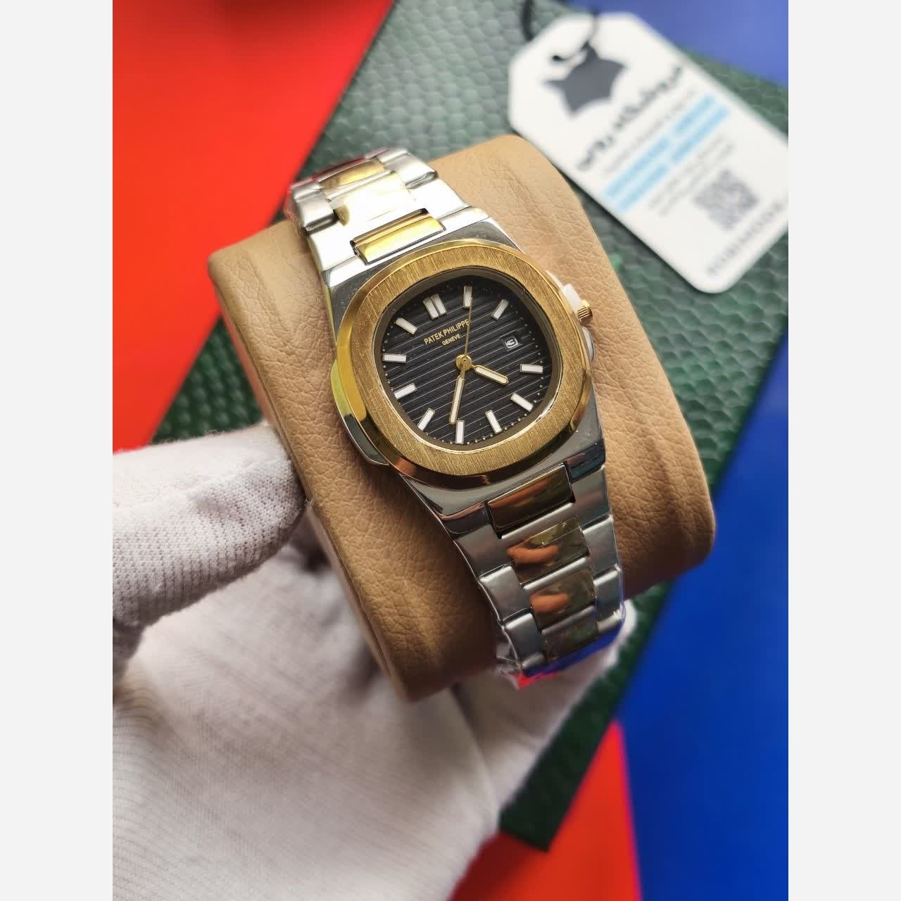 ساعت مچی زنانه پتک فیلیپ Patek Philippe قفل مخفی صفحه مشکی