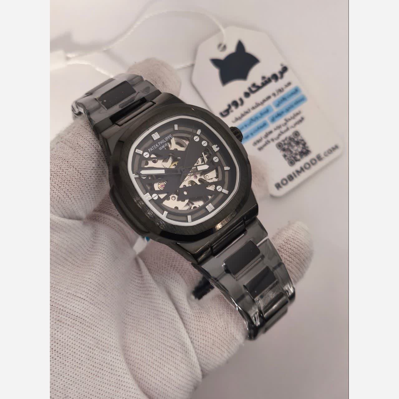 ساعت مچی اتوماتیک مردانه پتک فیلیپ PATEK PHILPPE مشکی مربع قفل مخفی