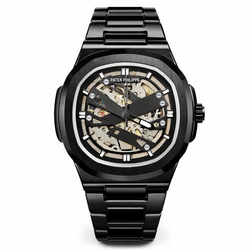 ساعت مچی اتوماتیک مردانه پتک فیلیپ PATEK PHILPPE مشکی مربع قفل مخفی