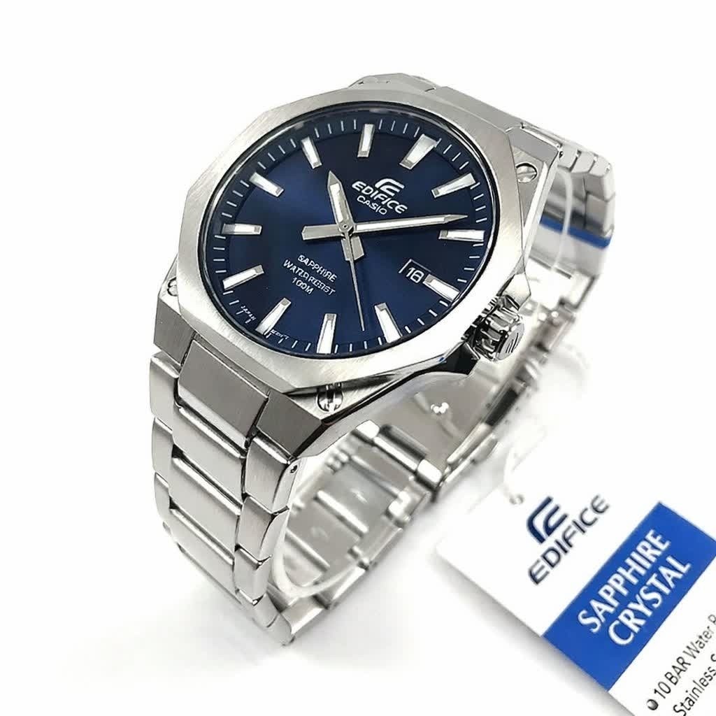 ساعت مچی مردانه کاسیو ادیفایس CASIO EDIFICE استیل آبی + جعبه