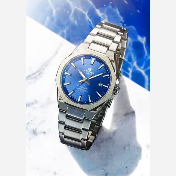 ساعت مچی مردانه کاسیو ادیفایس CASIO EDIFICE استیل آبی + جعبه